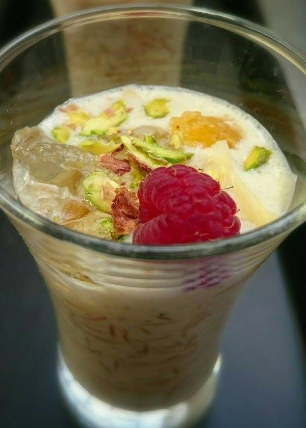 Vermicelli Kheer Topped with Elderflower Jelly